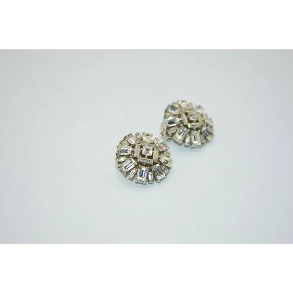 1950'S CROWN TRIFARI Clear Rhinestone Starburst - Picture 2 of 4